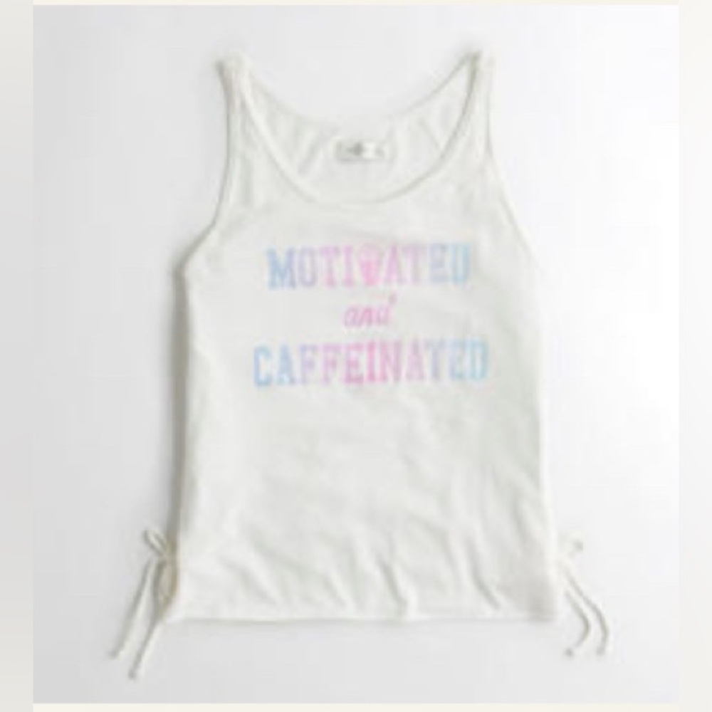 Motivated and caffeinated top ties on the sides